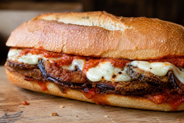 Eggplant Parmesan Sandwich.