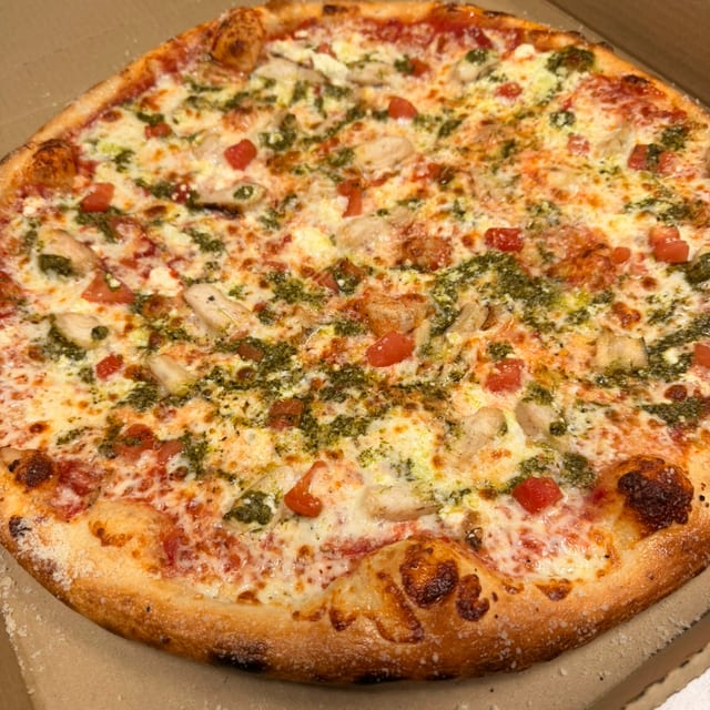 Pesto Chicken Pizza.