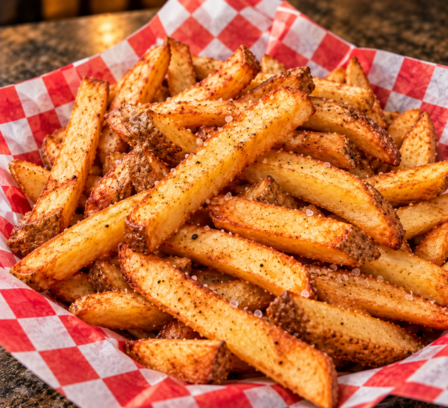 Hand Cut Fries.