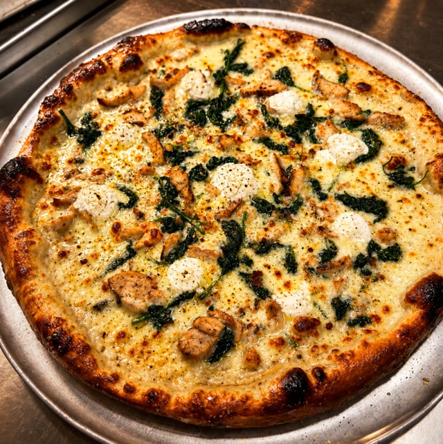 The White Florentine Pizza.