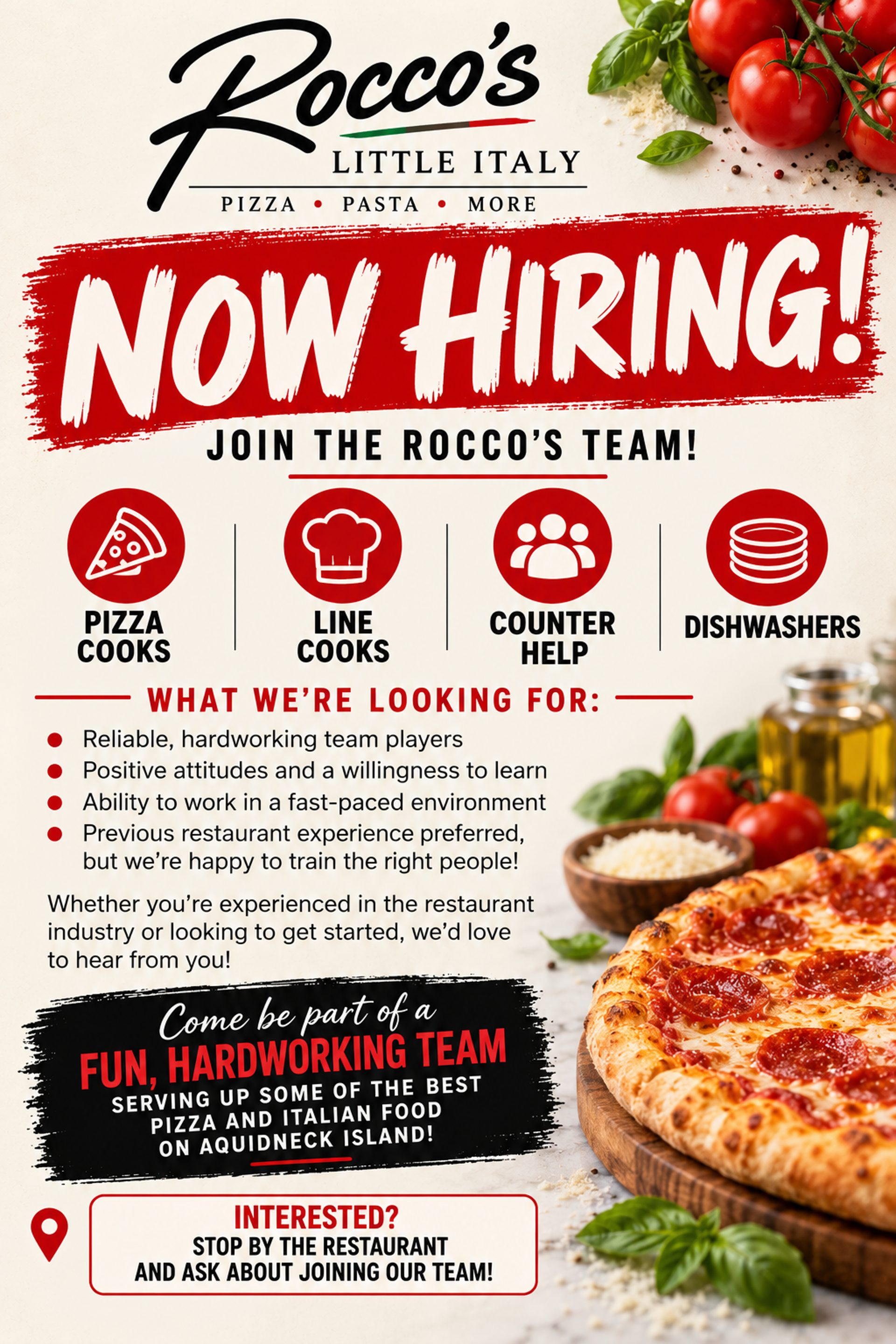 Join the Rocco’s Team
