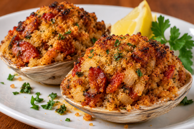 Baked Stuffed Quahog.
