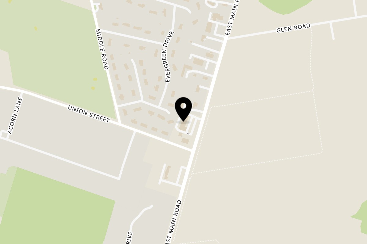 Map showing the location of Rocco's Little Italy on 880 E Main Rd in Portsmouth